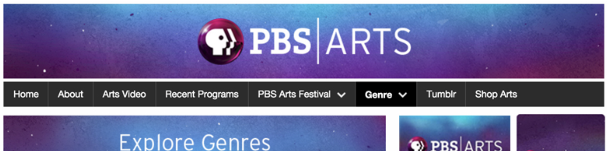 PBS Arts rebrand banner